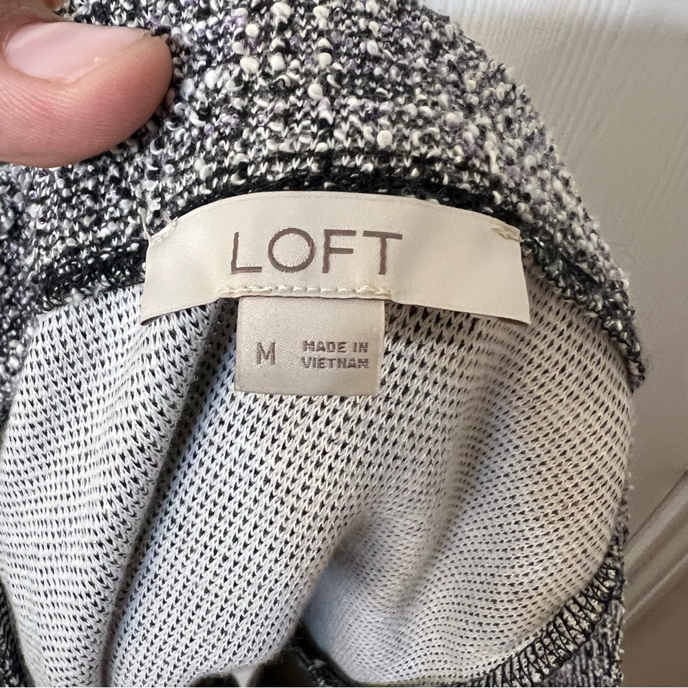 LOFT Mini & Short Skater Skirt, Gray, Cotton, Stretch Waist, Women's Size M - Picture 4 of 8